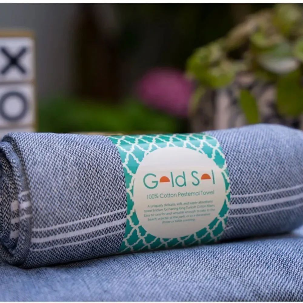 Gold Sol 100% Cotton Pestemal Towel (Turkish Towel)